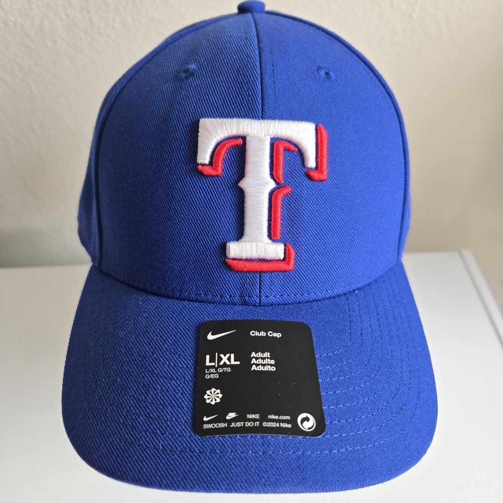 Nike Club Texas Rangers Cap Strapback Hat Men's Size L/XL Blue New‎